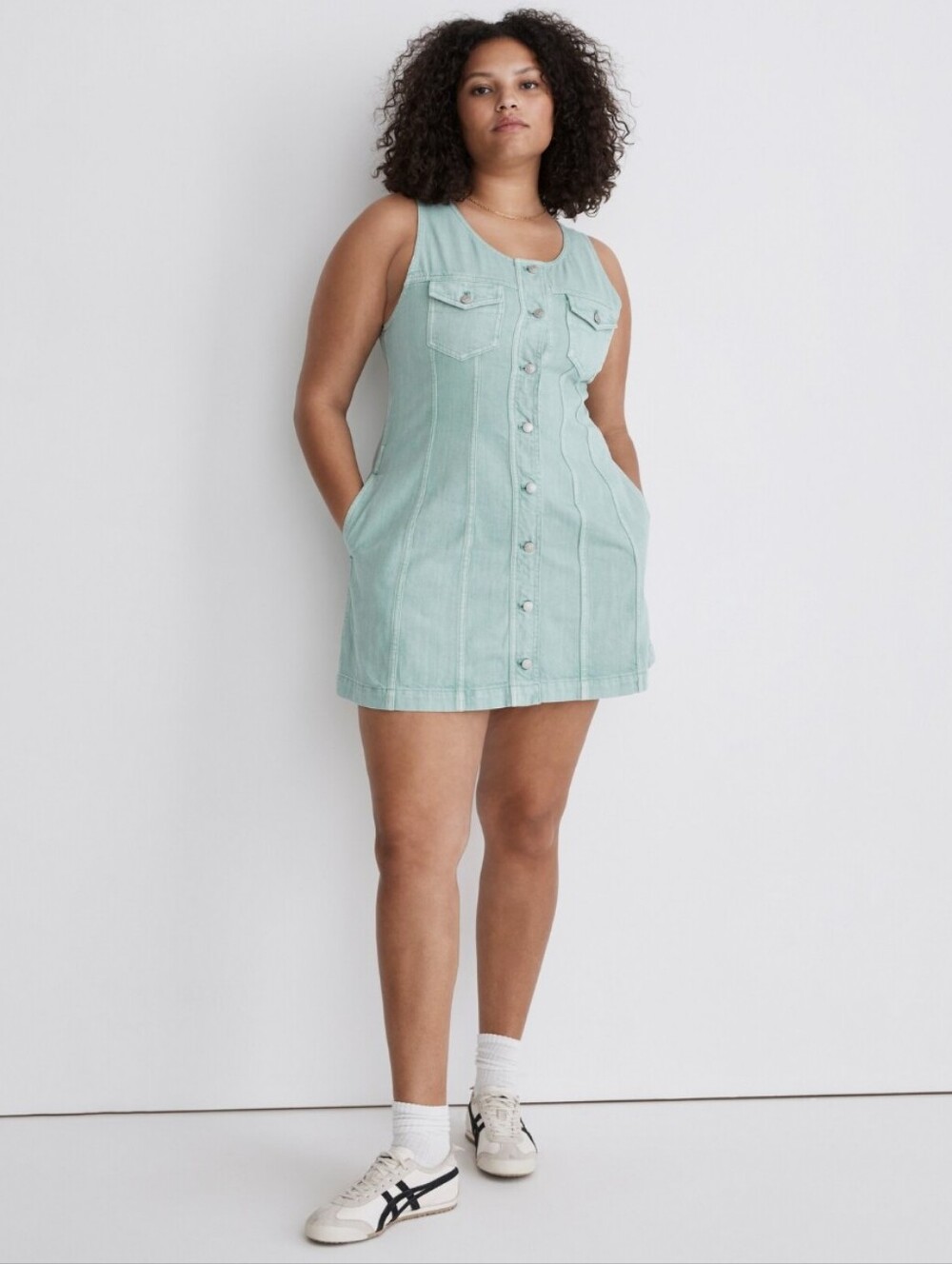 Madewell Denim Sleeveless Seamed Mini Dress
